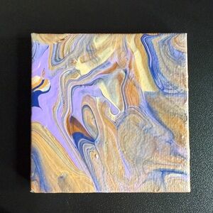 3X3in Paint Pour Canvas Magnet